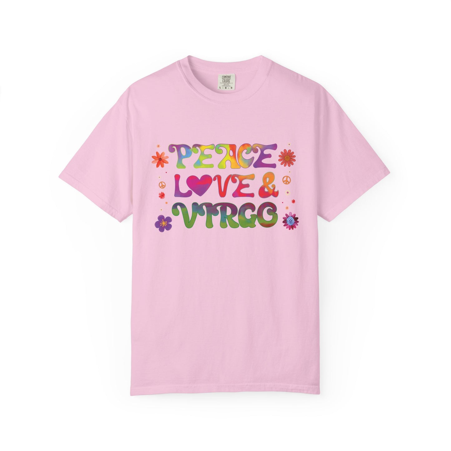 Peace Love & Virgo – Retro Hippie Zodiac Tee