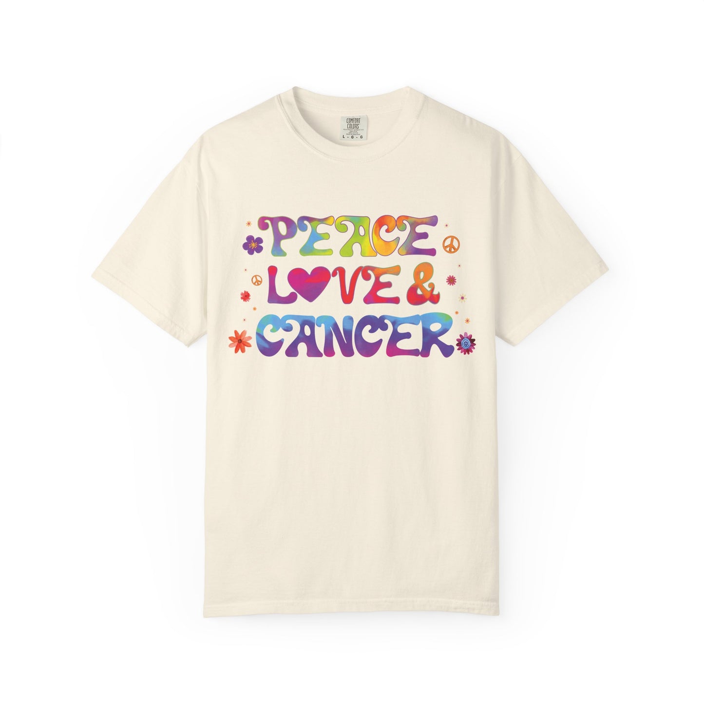 Peace Love & Cancer – Groovy Zodiac Retro Tee