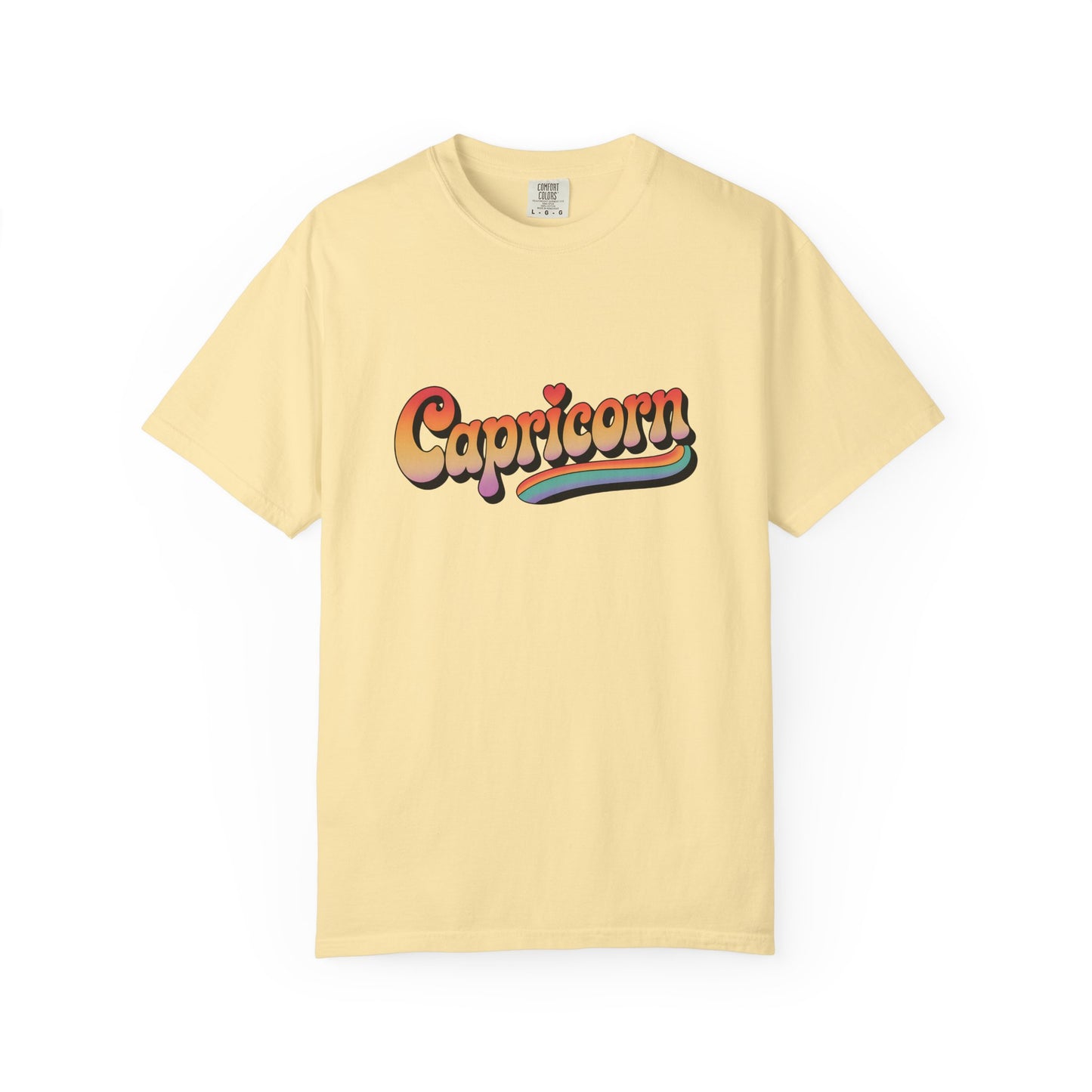 Capricorn – Retro Rainbow Groovy Zodiac Tee