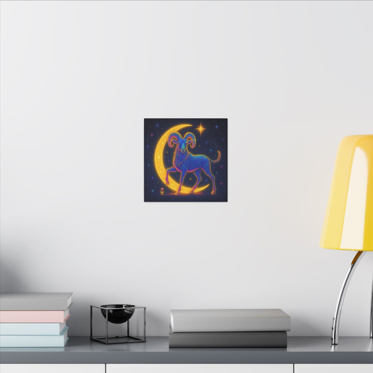 Electric Aries – Radiant Ram of the Moon (Wall Art)