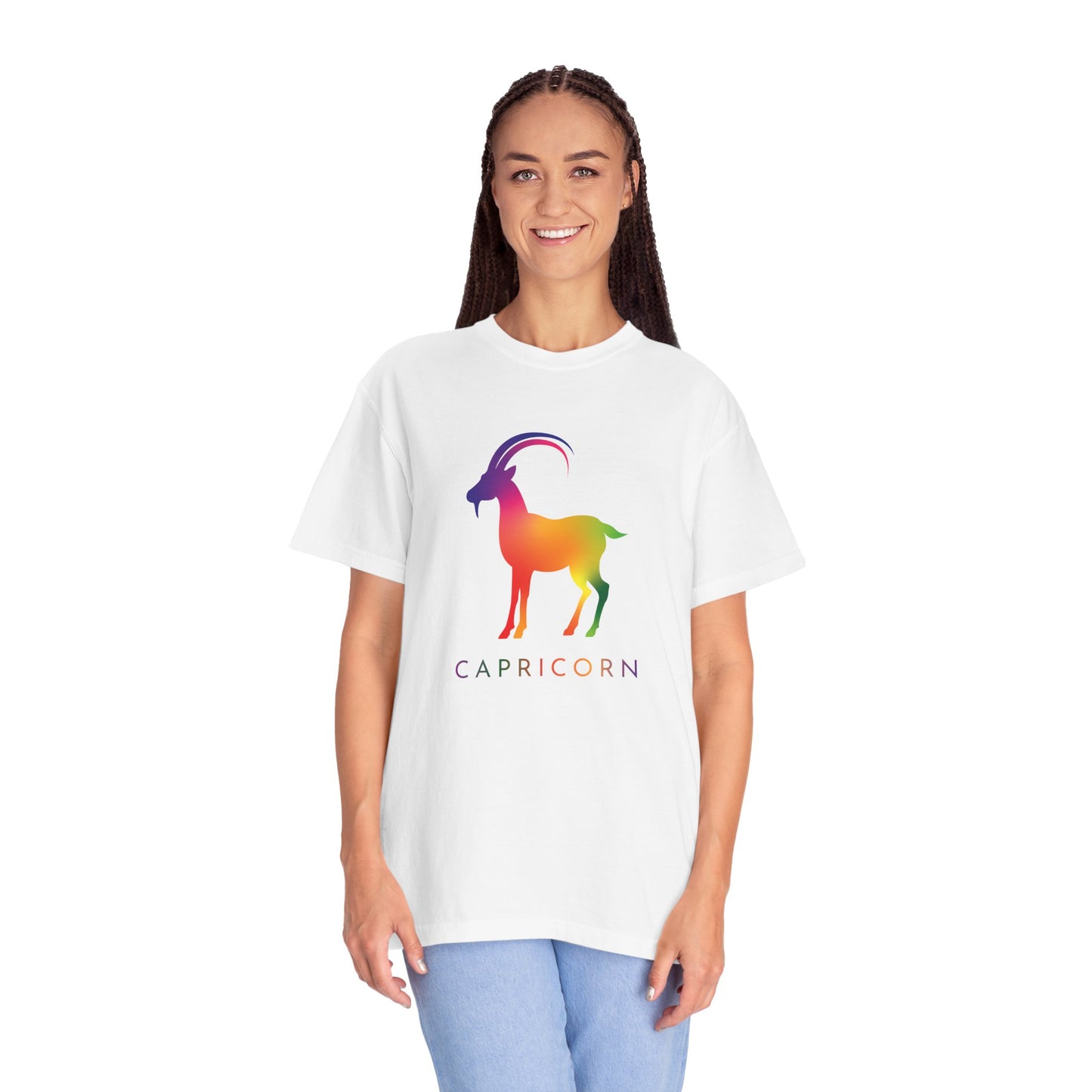 Capricorn β Rainbow Gradient Zodiac Goat Tee