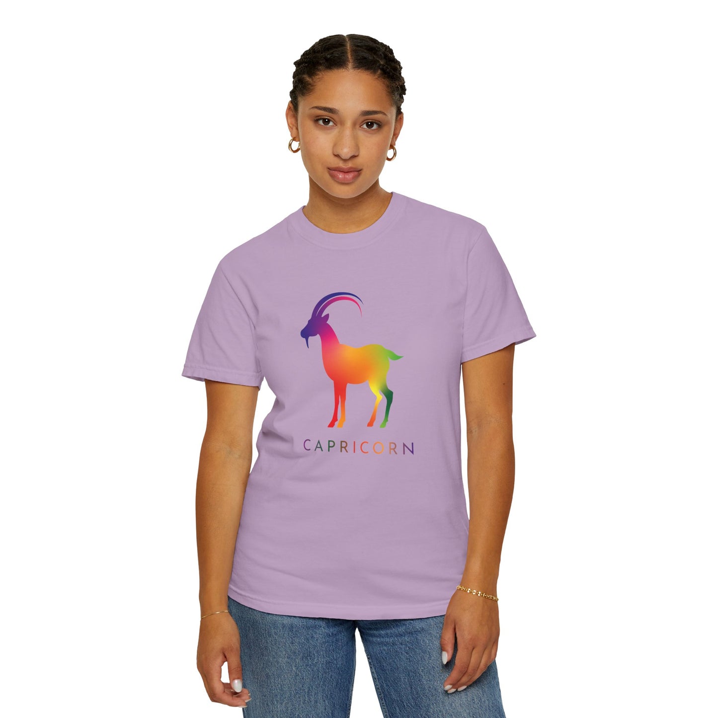Capricorn β Rainbow Gradient Zodiac Goat Tee