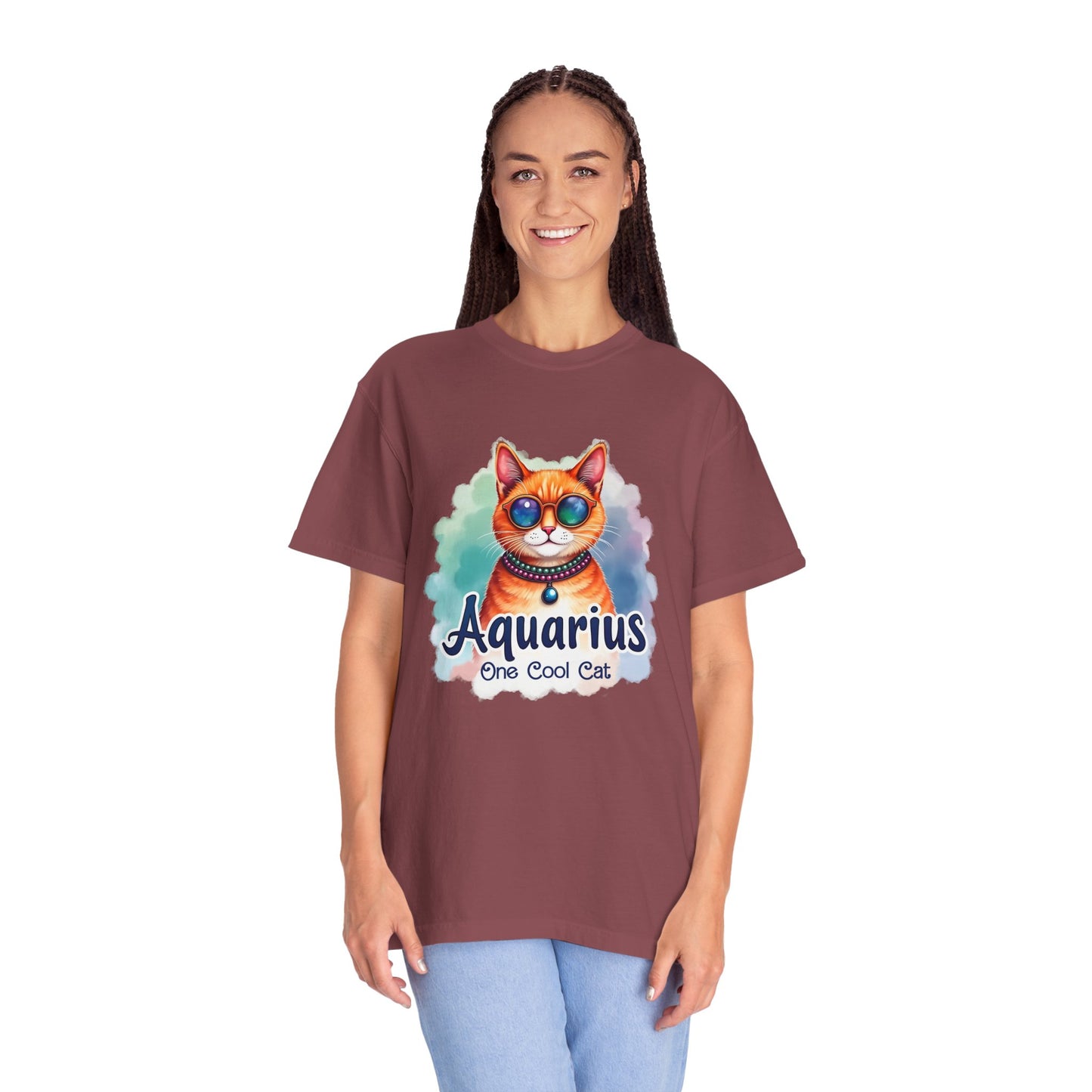 Aquarius One Cool Cat – Colorful Zodiac Shirt