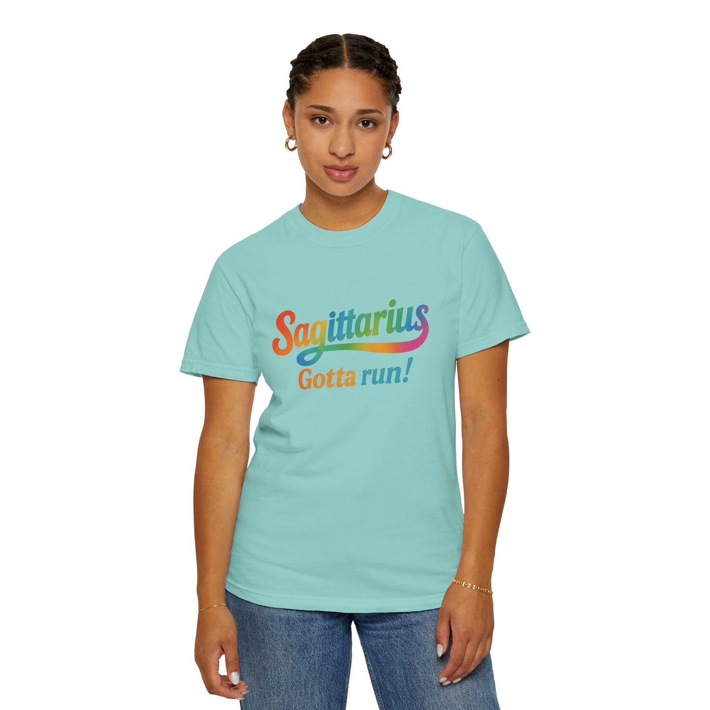 Sagittarius Gotta Run – Colorful Tee Zodiac Shirt