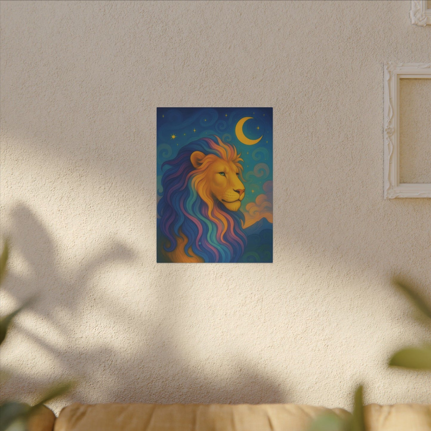 Moonlit Majesty – Luminous Lion Wall Art (Leo Inspired)