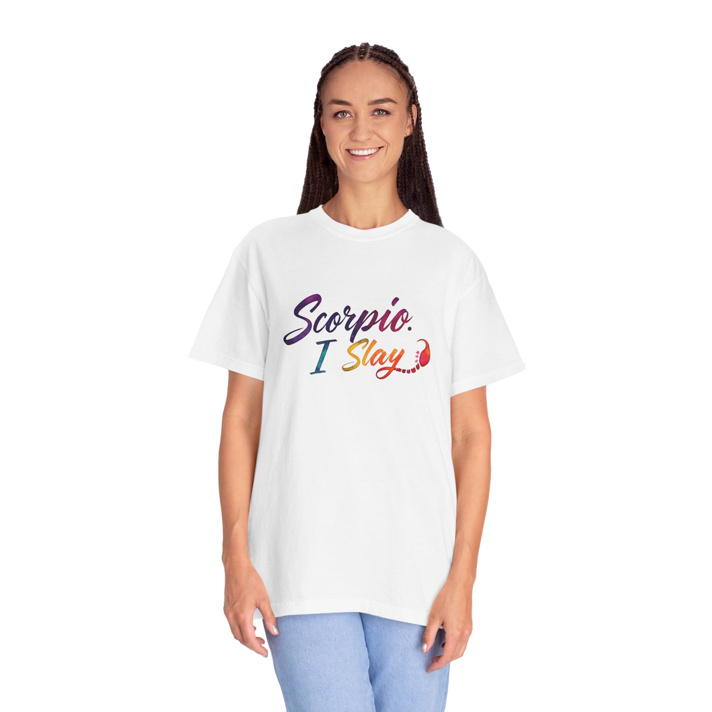 Scorpio I Slay Multicolor Tee – Wicked and Vibrant Zodiac Shirt