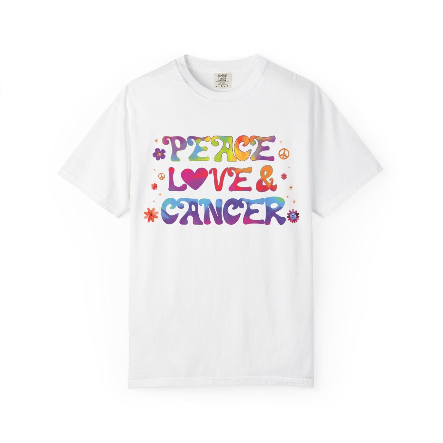Peace Love & Cancer – Groovy Zodiac Retro Tee
