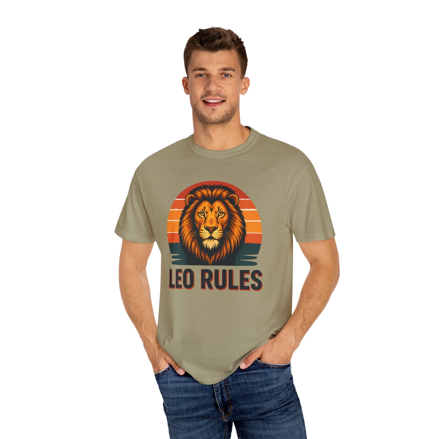 Leo Rules - Retro Rainbow Power Tee