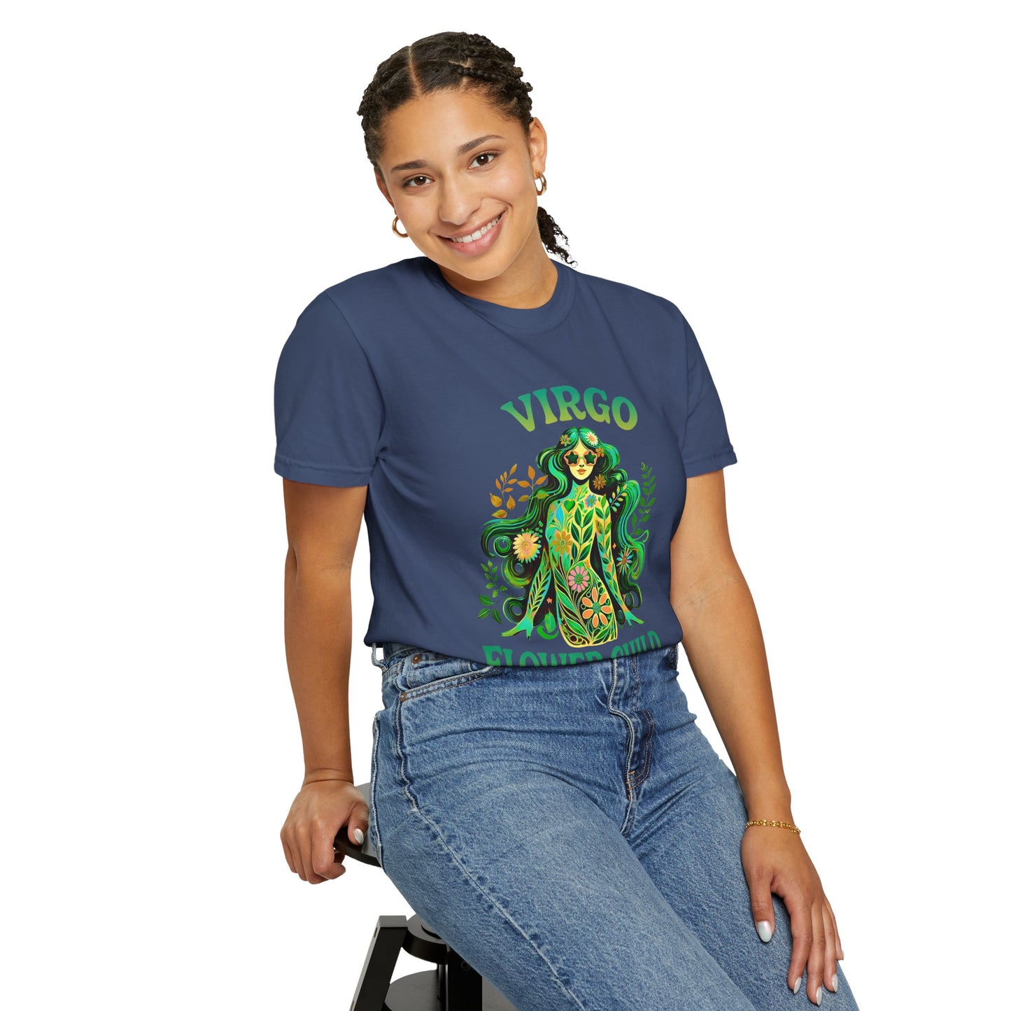 Virgo Flower Child – Vibrant Retro Zodiac Tee