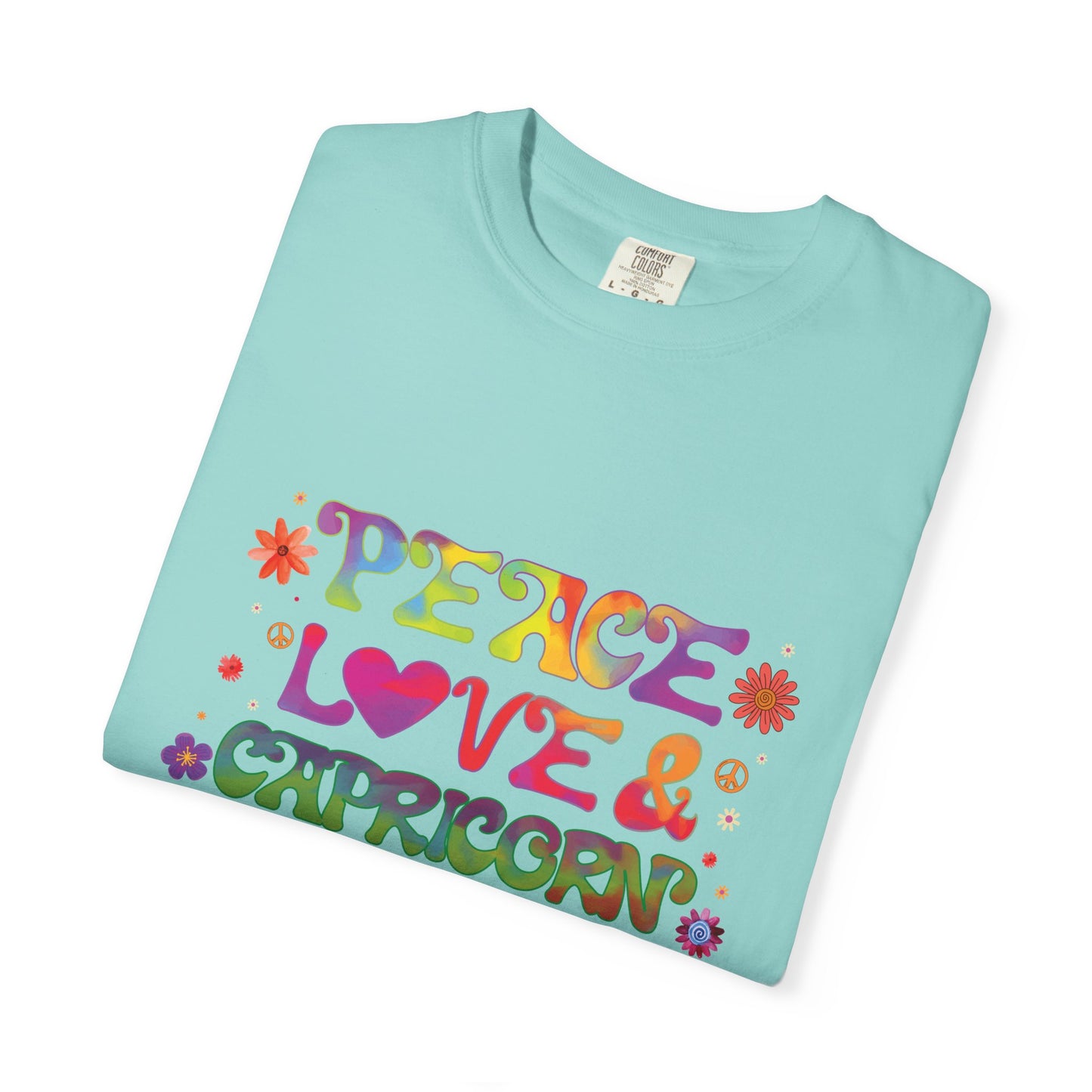 Peace Love & Capricorn β Groovy Hippie Zodiac Tee