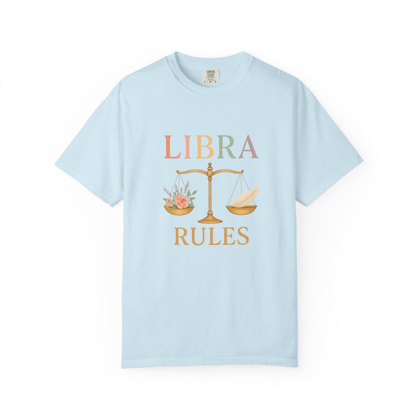 Libra Rules – Elegant Floral Zodiac Balance Tee