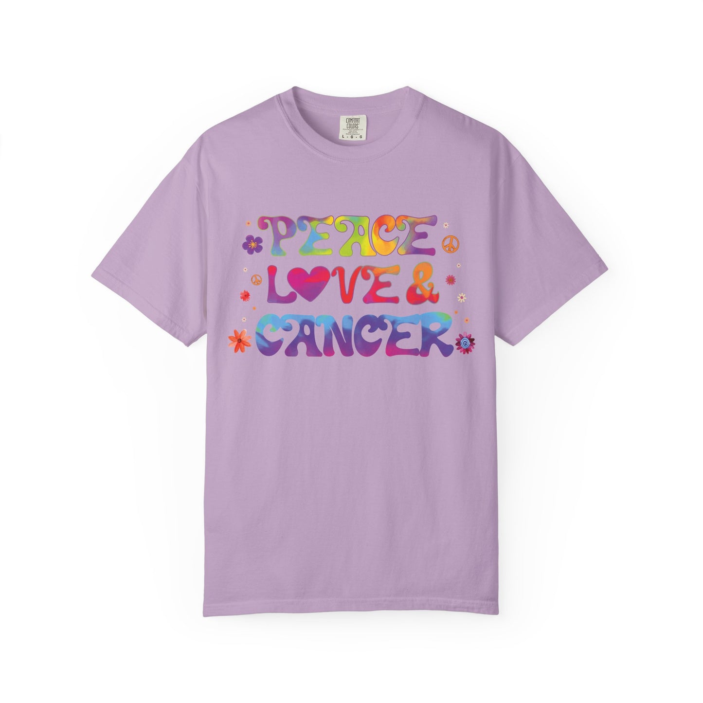Peace Love & Cancer – Groovy Zodiac Retro Tee