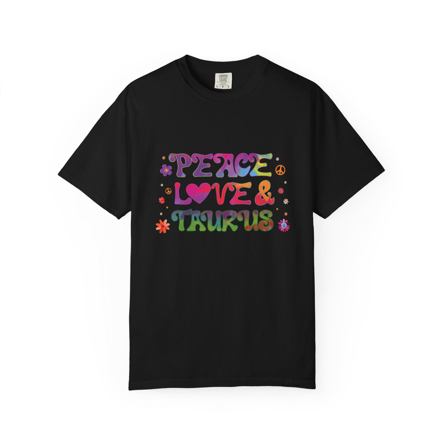 Peace Love & Taurus – Earthy Retro Zodiac Tee