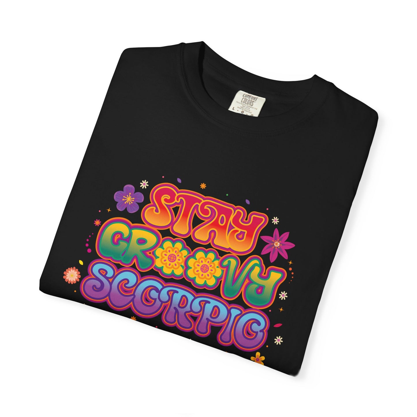 Stay Groovy Scorpio Tee – Groovy Flower Power Zodiac Shirt