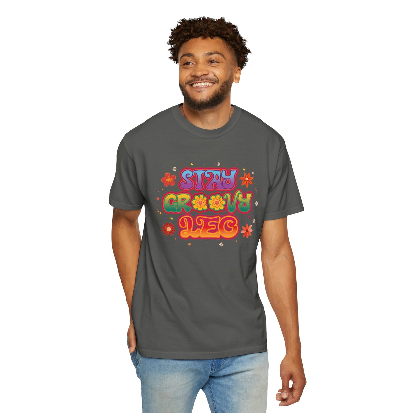 Stay Groovy Leo β Retro Zodiac Flower Power Tee