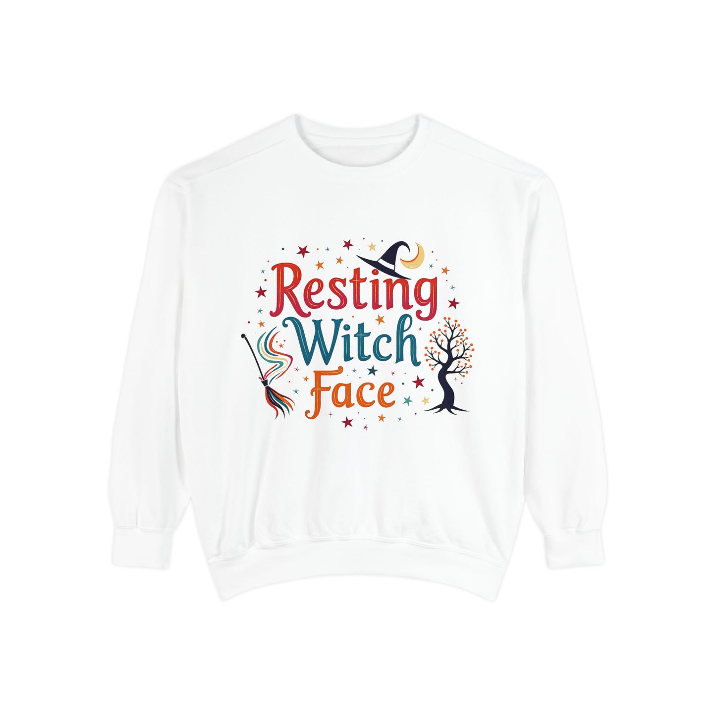 Resting Witch Face Sweatshirt – Retro Halloween Witch Pullover