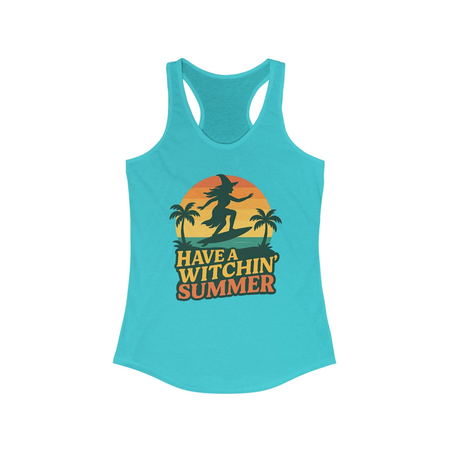 Have a Witchin’ Summer Racerback Tank - Surfing Witch Beach Shirt