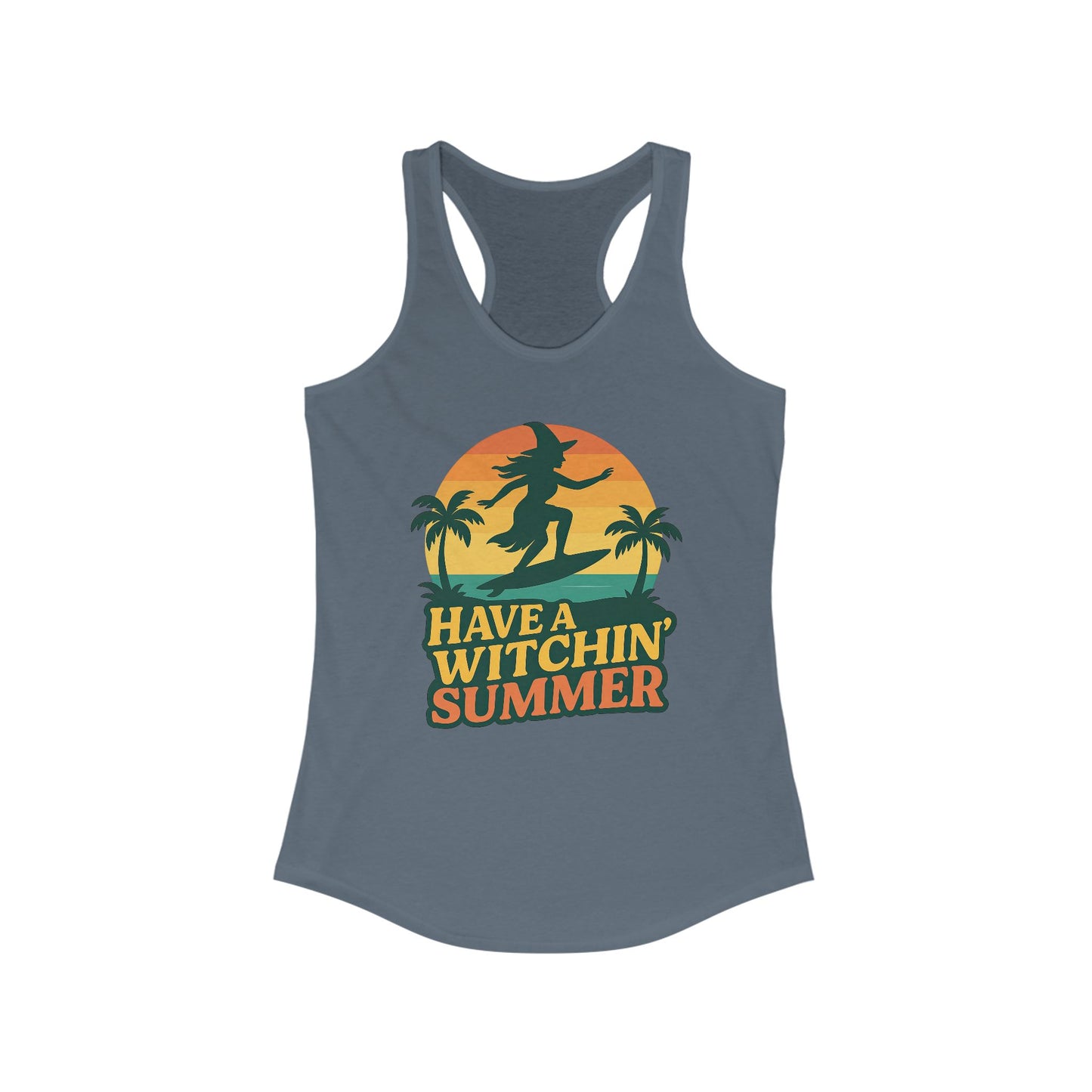 Have a Witchin’ Summer Racerback Tank - Surfing Witch Beach Shirt