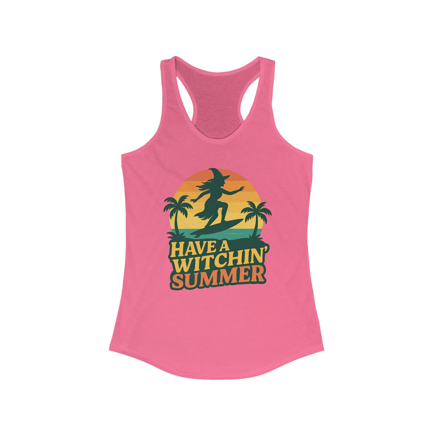 Have a Witchin’ Summer Racerback Tank - Surfing Witch Beach Shirt