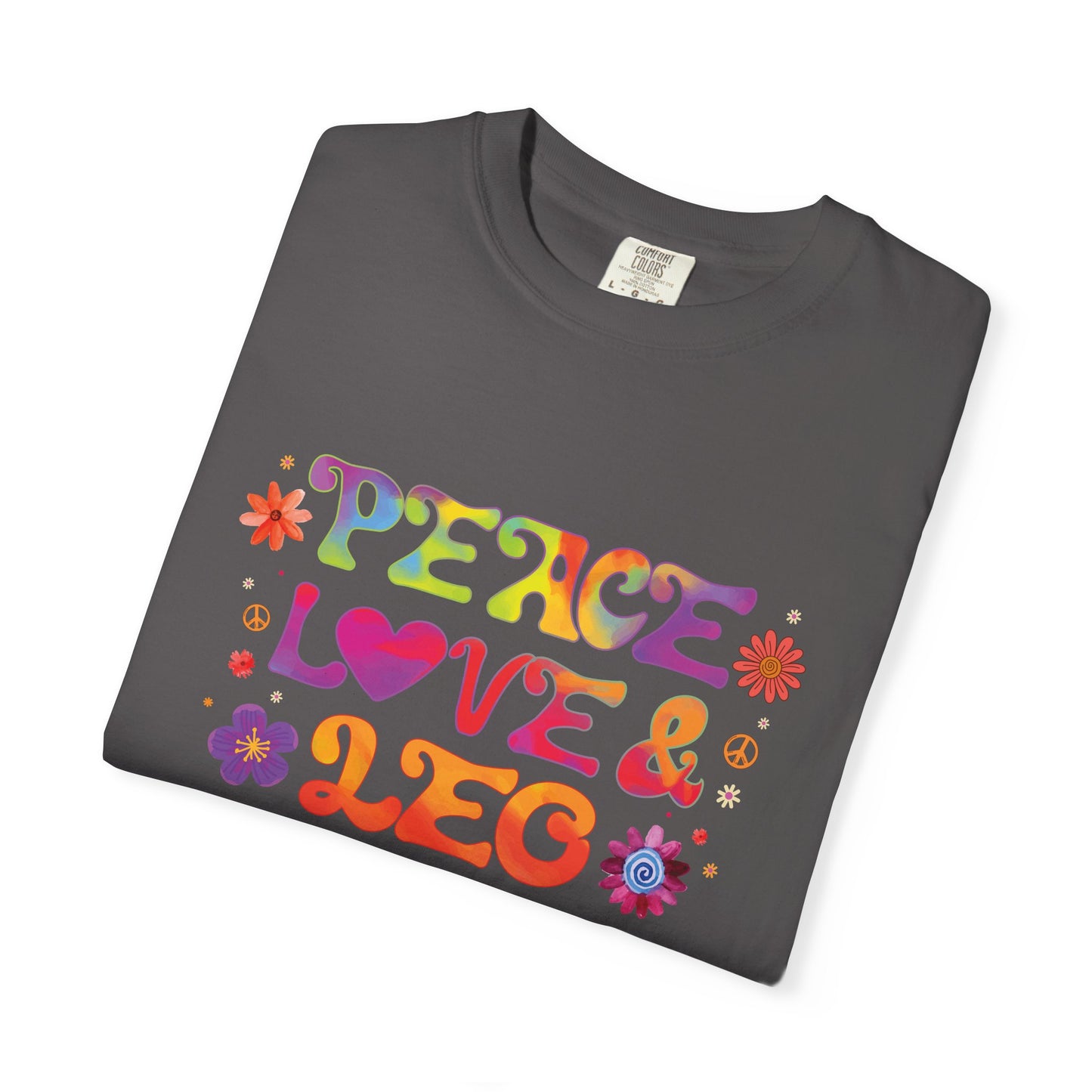 Peace Love & Leo - Retro Groovy Astrology Tee