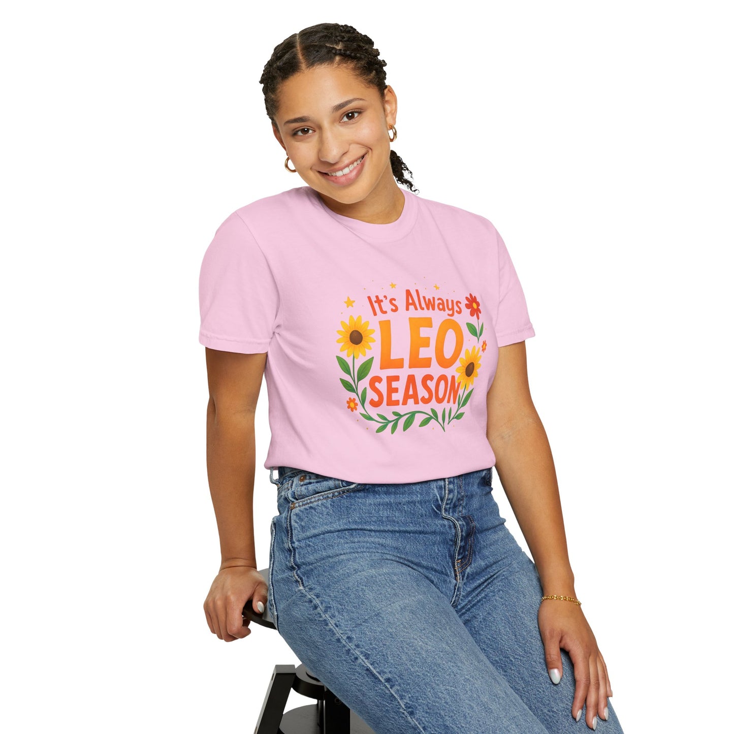 It’s Always Leo Season – Colorful Sunflower Aesthetic Tee