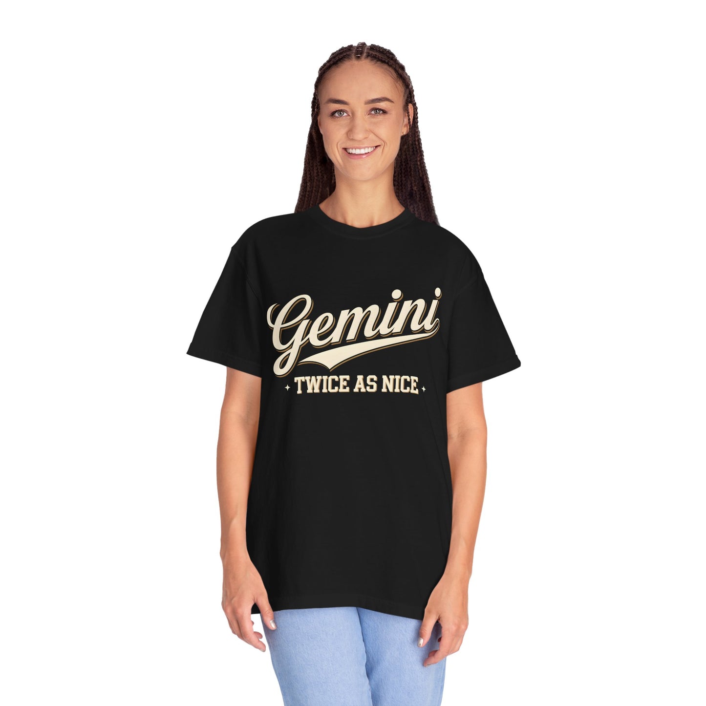 Gemini “Twice As Nice” Zodiac- Retro Astrology Tee - Unisex Graphic Shirt