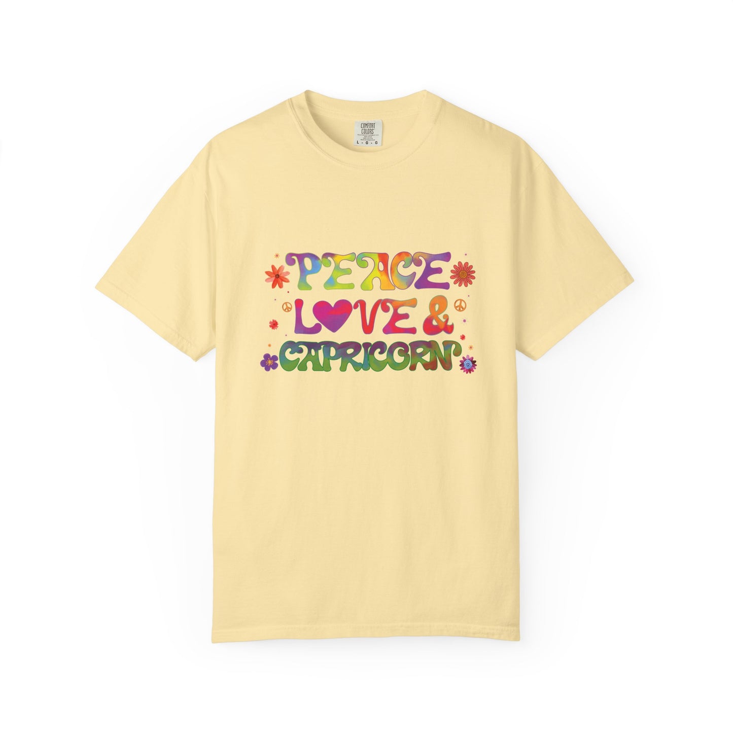 Peace Love & Capricorn β Groovy Hippie Zodiac Tee