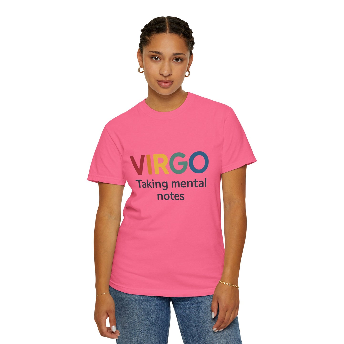 VIRGO Taking Mental Notes – Rainbow Minimalist Zodiac Tee
