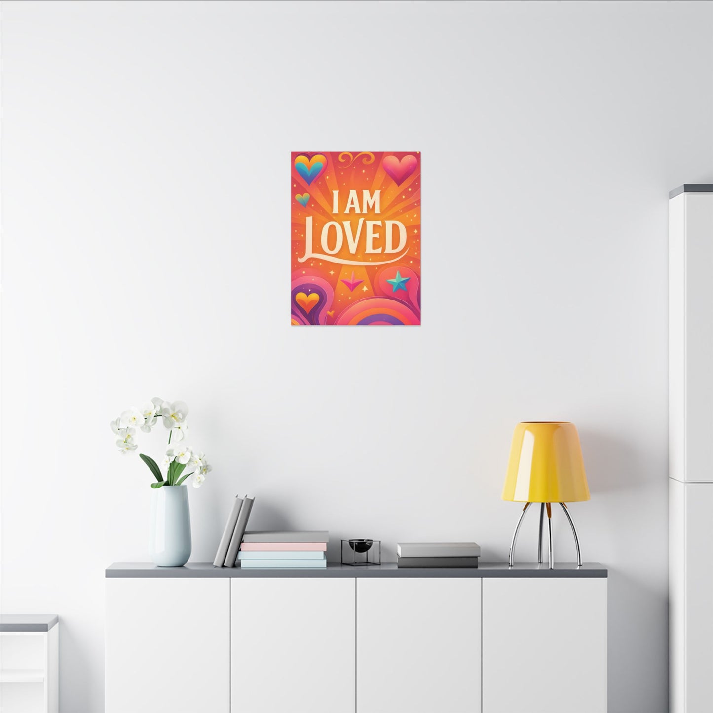 I AM LOVED – Colorful Affirmation Wall Art