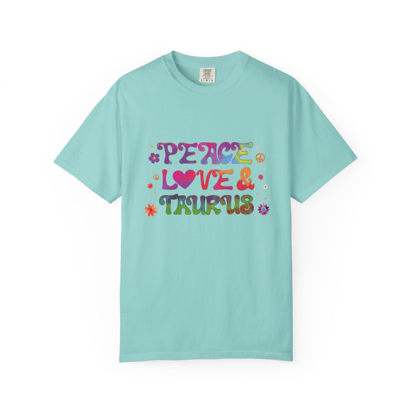 Peace Love & Taurus – Earthy Retro Zodiac Tee