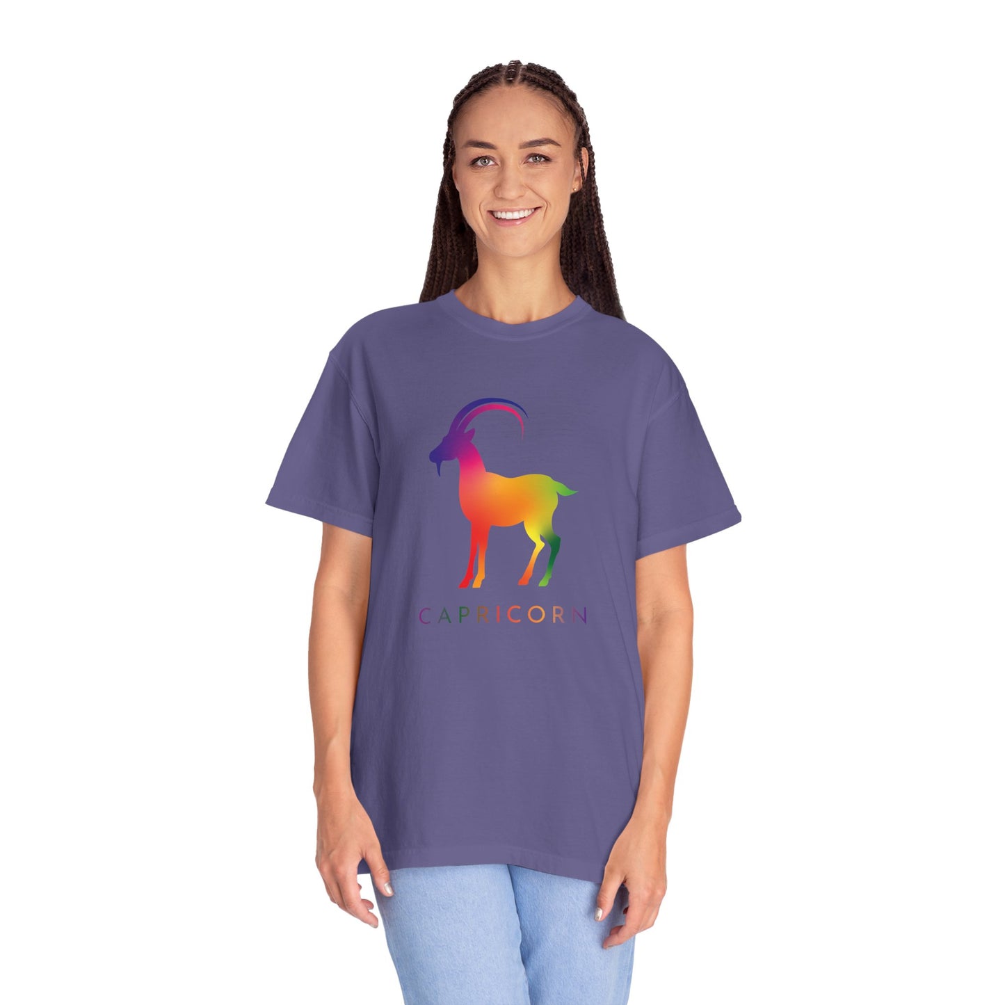 Capricorn β Rainbow Gradient Zodiac Goat Tee
