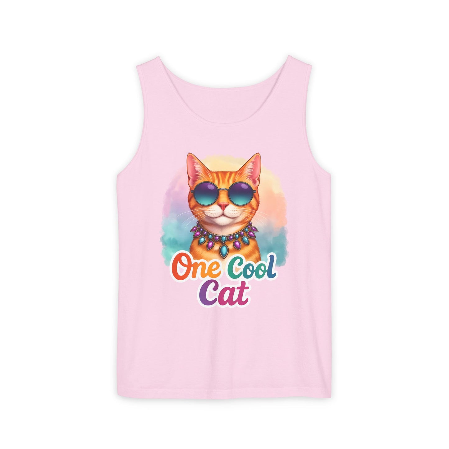 One Cool Cat – Colorful Retro Sassy Cat Tank (Unisex)