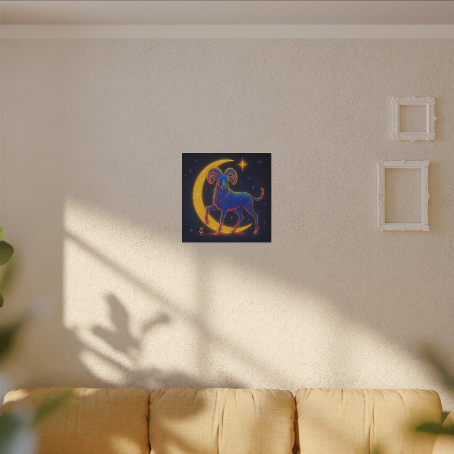 Electric Aries – Radiant Ram of the Moon (Wall Art)