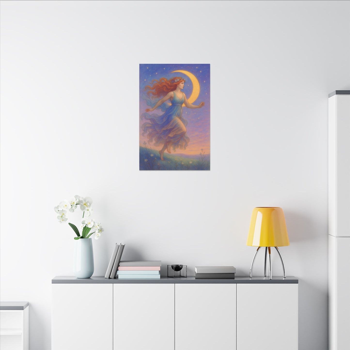 Free Spirit of the Moon – Celestial Goddess Wall Art (Art Nouveau inspired)
