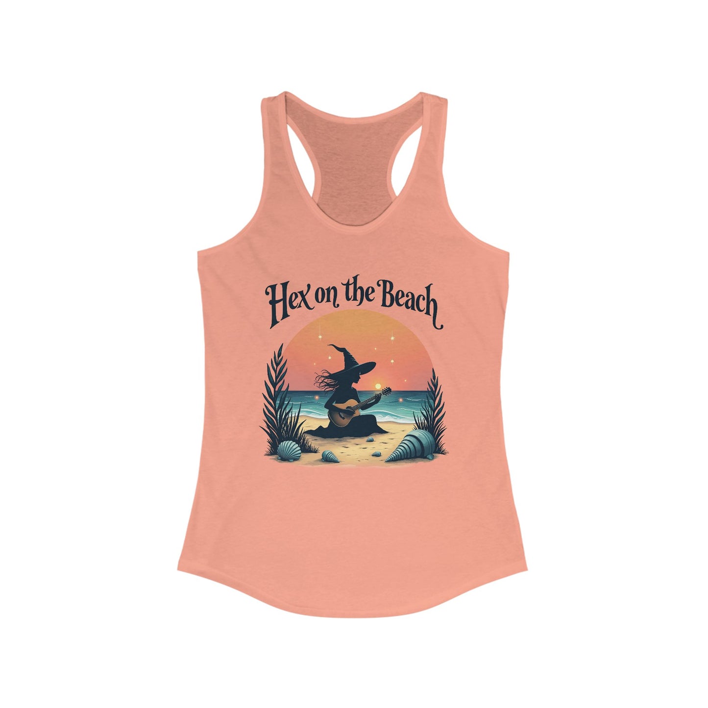 Hex on the Beach - Funny Guitar Witch Racerback Tank Top