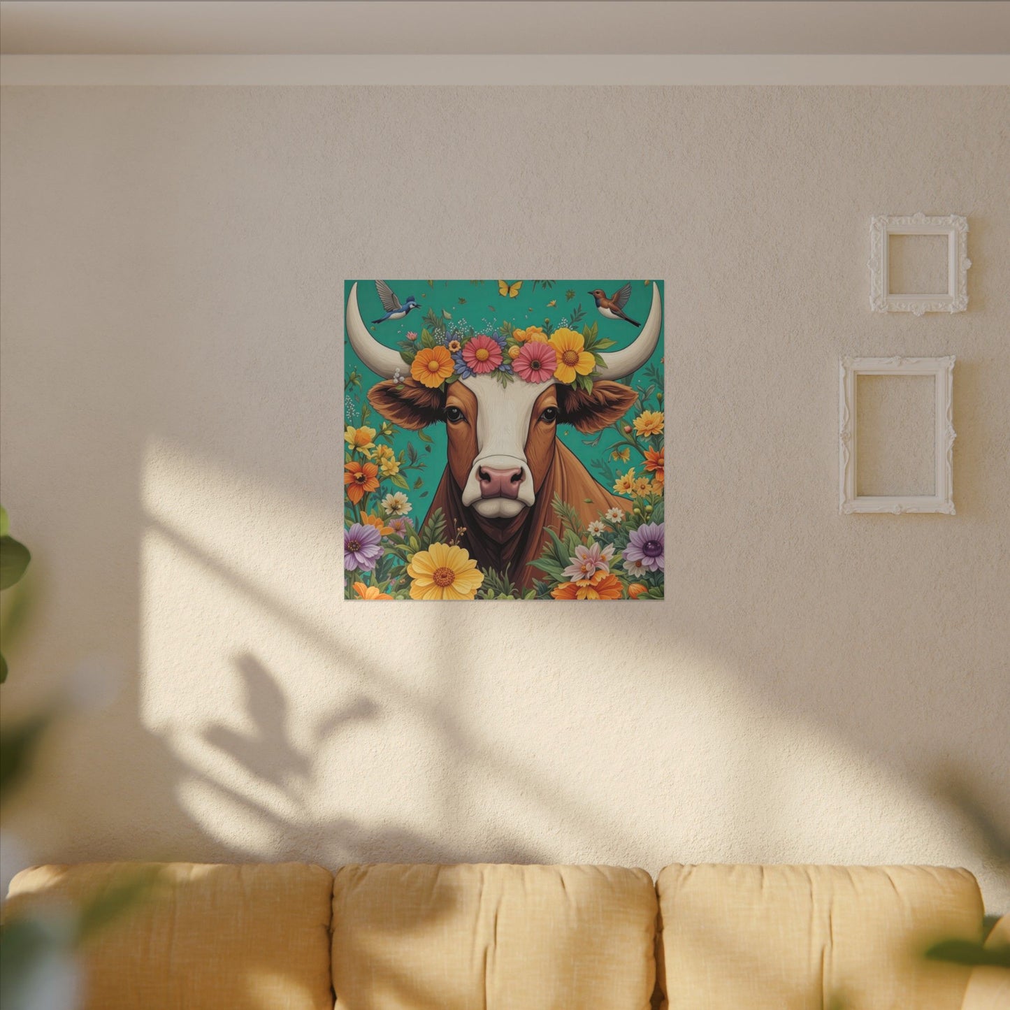 Bull in Bloom – Colorful Floral Taurus Wall Art