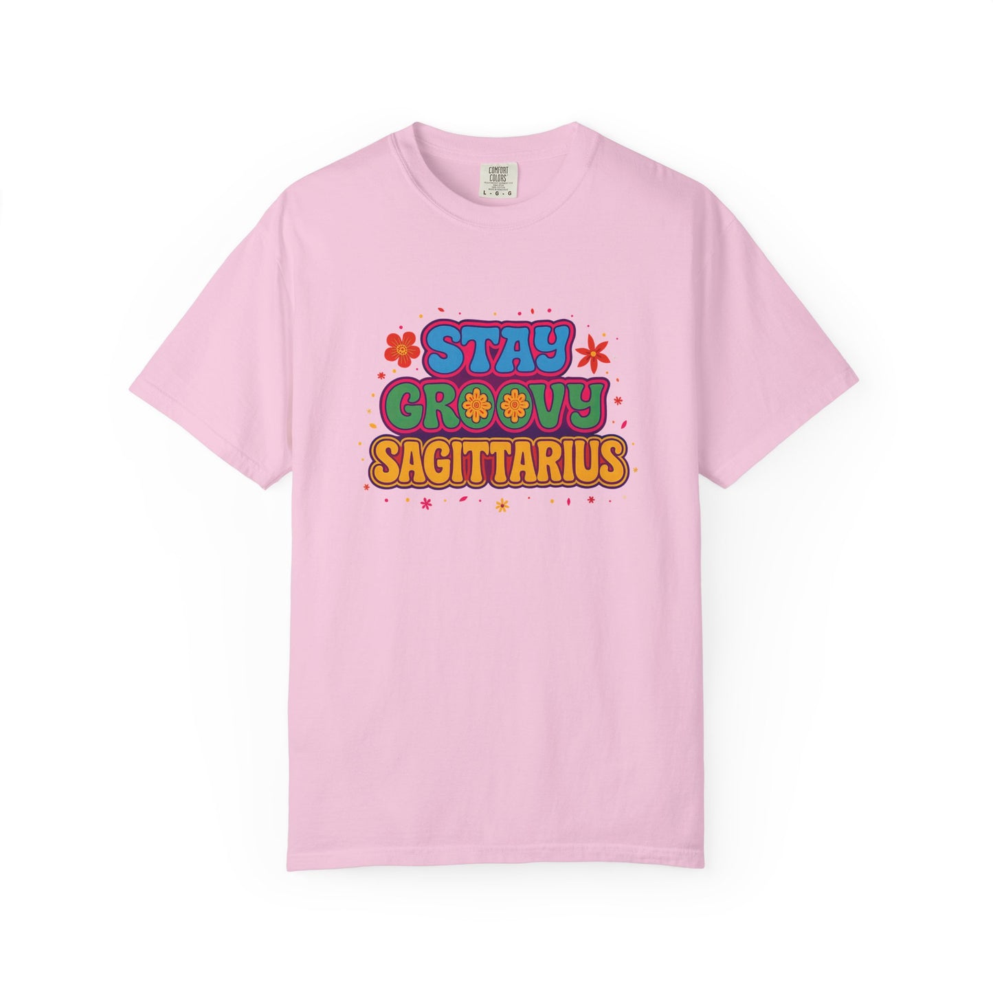 Stay Groovy Sagittarius – Retro Flower Power Zodiac Shirt