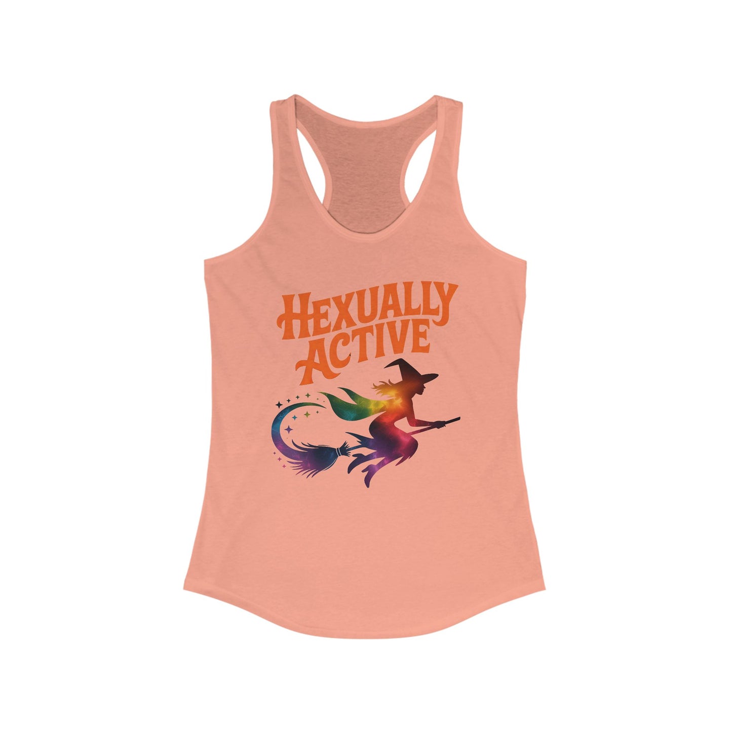 Hexually Active - Fun Witchy Women's Racerback Tank