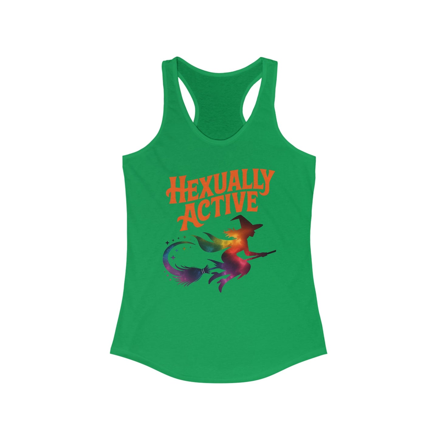 Hexually Active - Fun Witchy Women's Racerback Tank