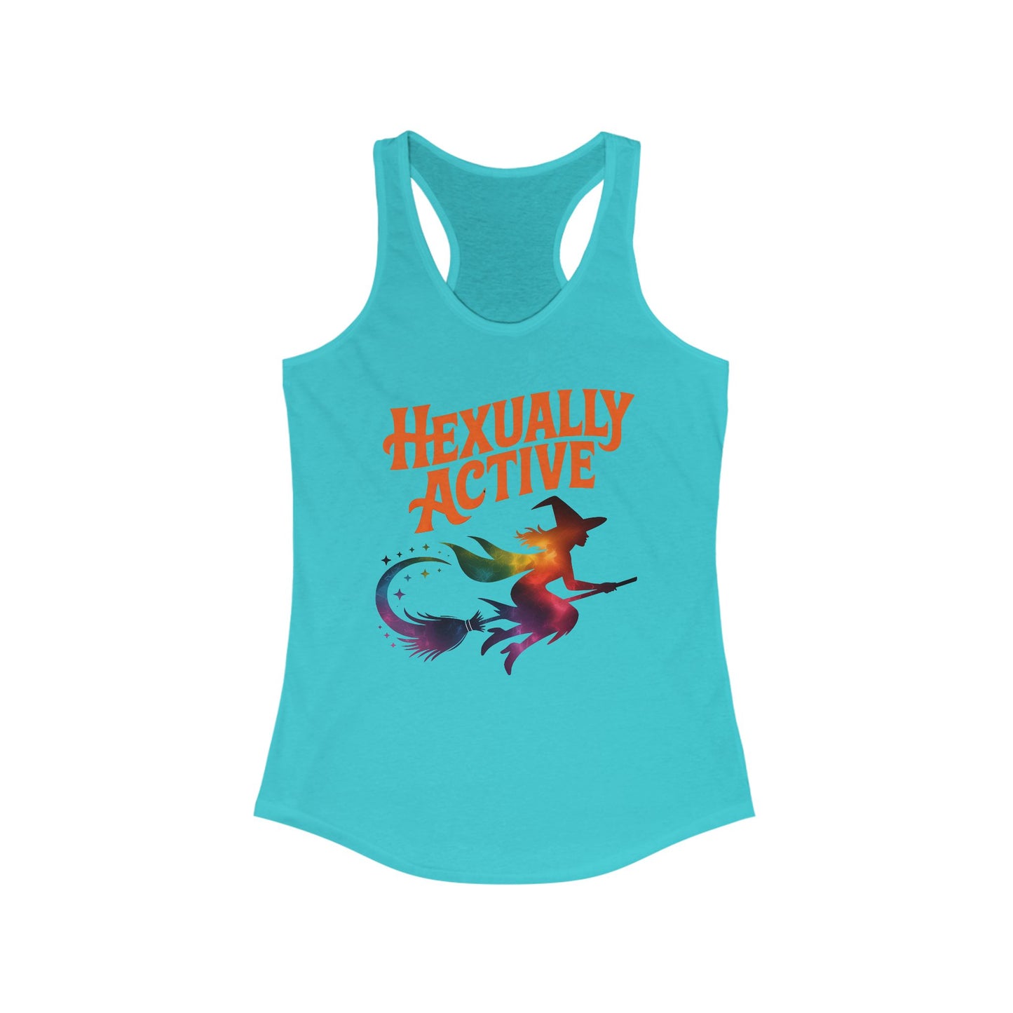 Hexually Active - Fun Witchy Women's Racerback Tank