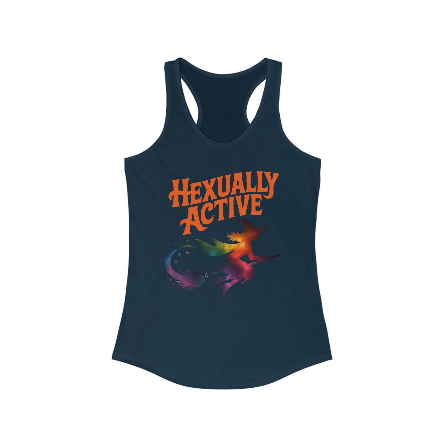 Hexually Active - Fun Witchy Women's Racerback Tank