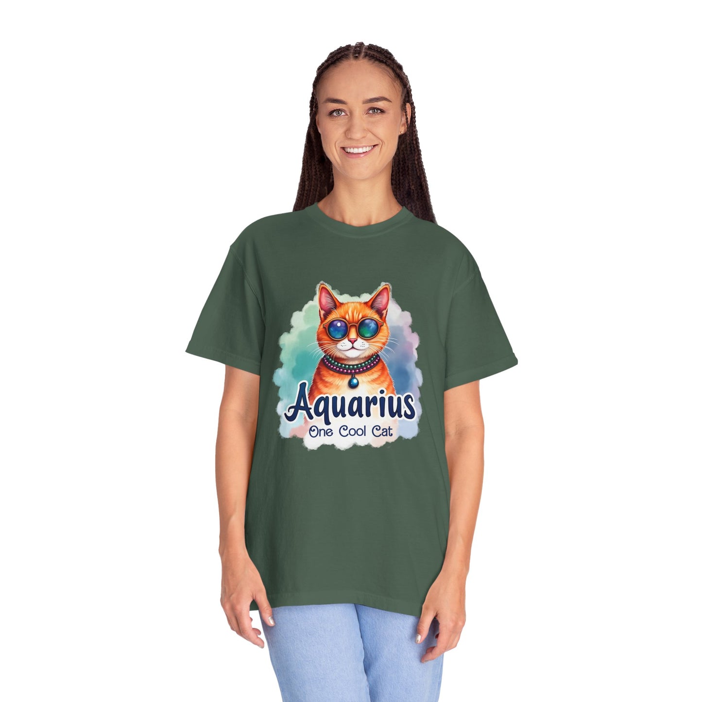 Aquarius One Cool Cat – Colorful Zodiac Shirt