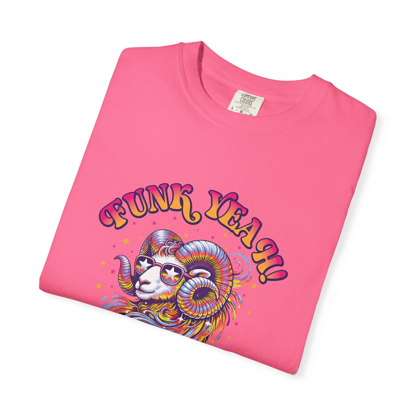 FUNK YEAH!! I’m an Aries Tee – Retro Multicolor Zodiac Shirt, Groovy Fun Style