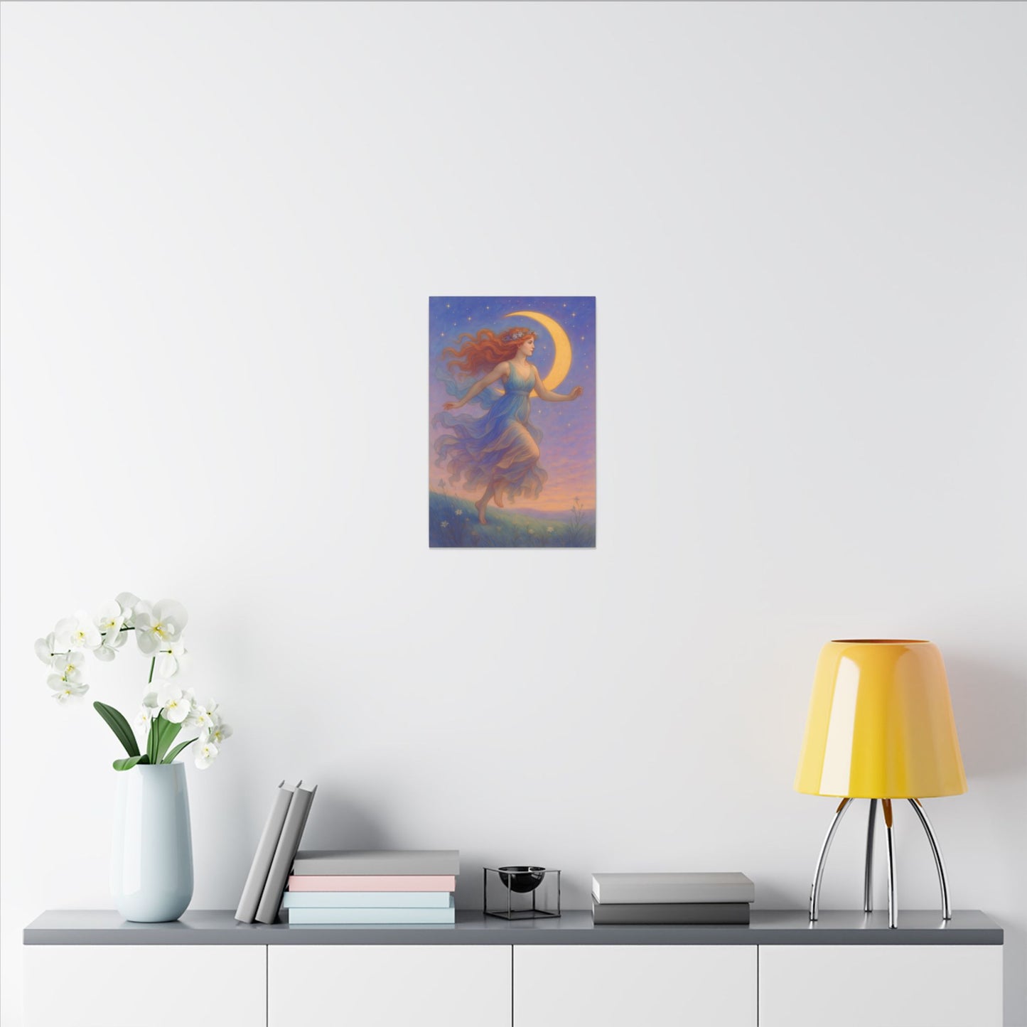 Free Spirit of the Moon – Celestial Goddess Wall Art (Art Nouveau inspired)