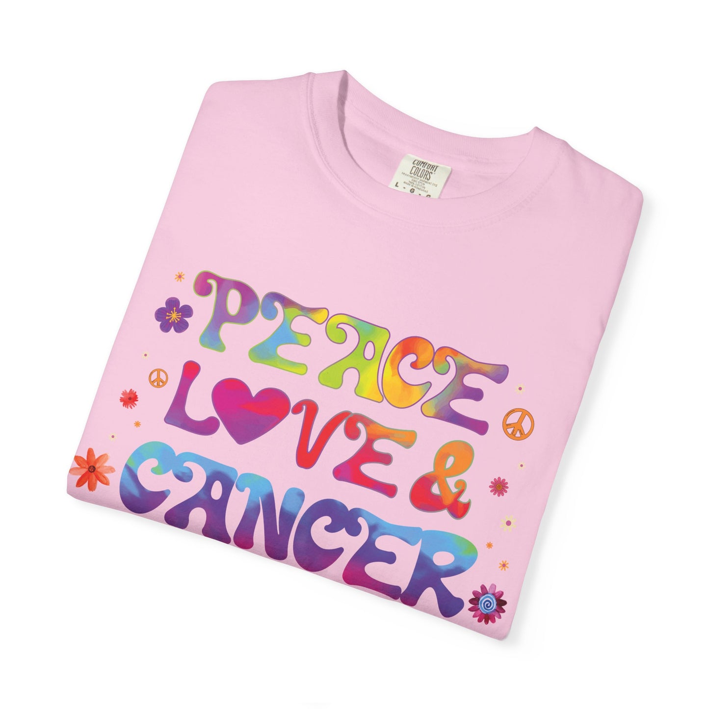 Peace Love & Cancer – Groovy Zodiac Retro Tee