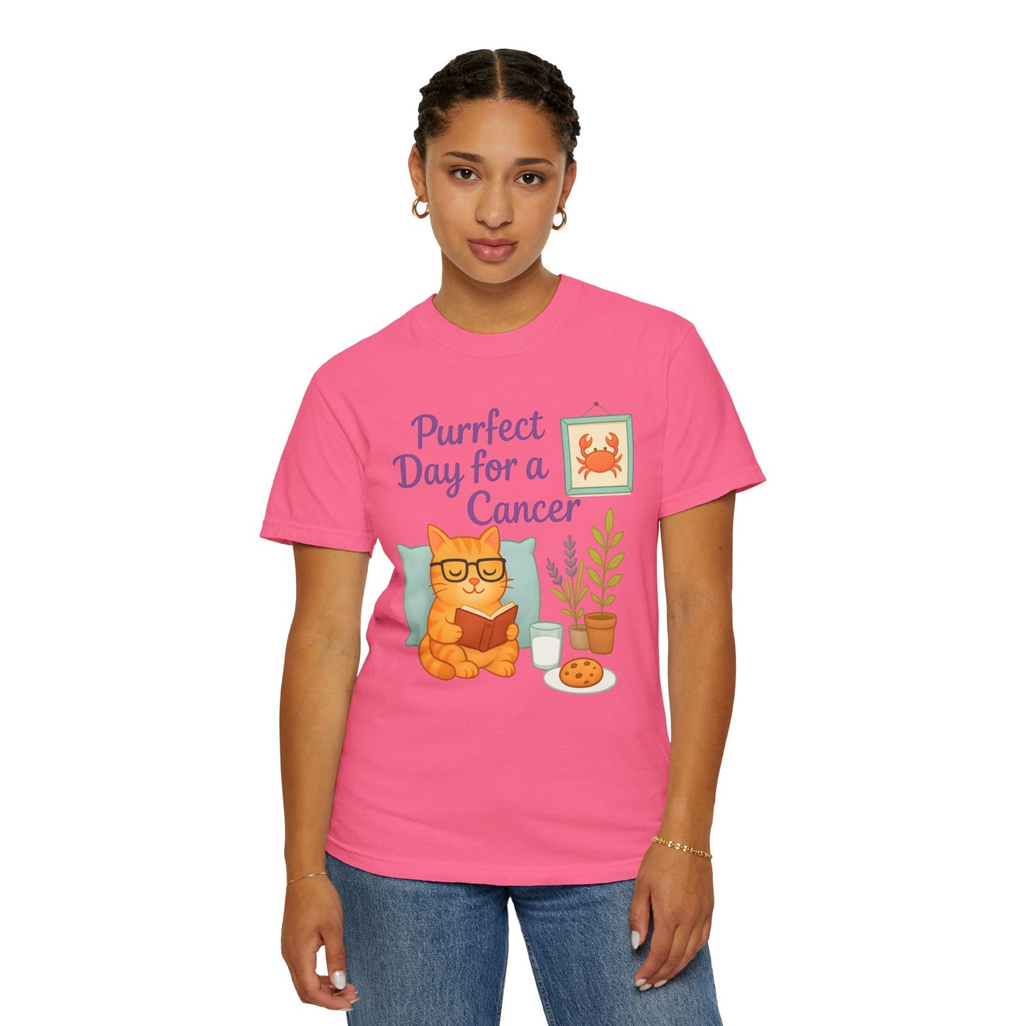 Purrfect Day for a Cancer – Funny Zodiac Cat Tee