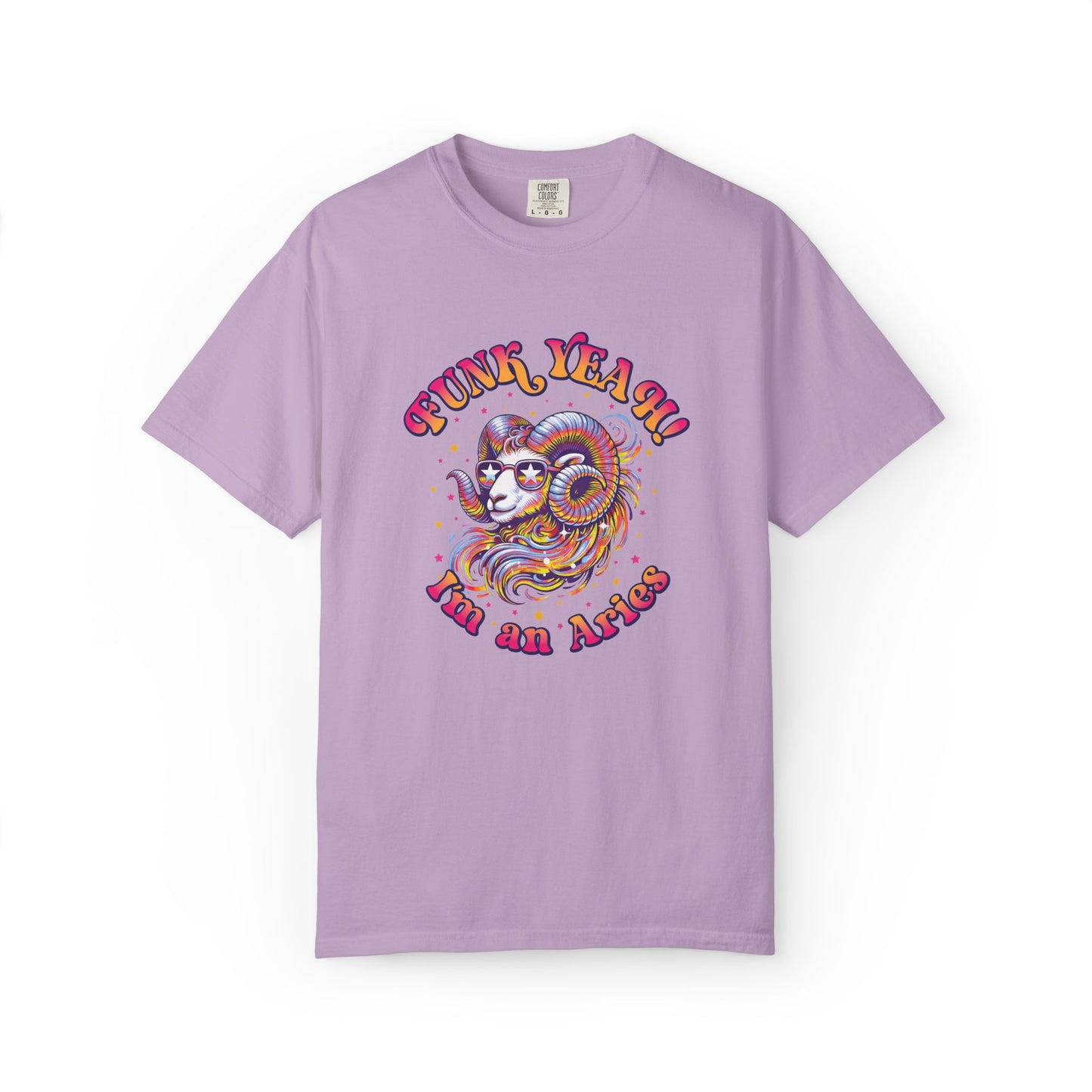 FUNK YEAH!! I’m an Aries Tee – Retro Multicolor Zodiac Shirt, Groovy Fun Style