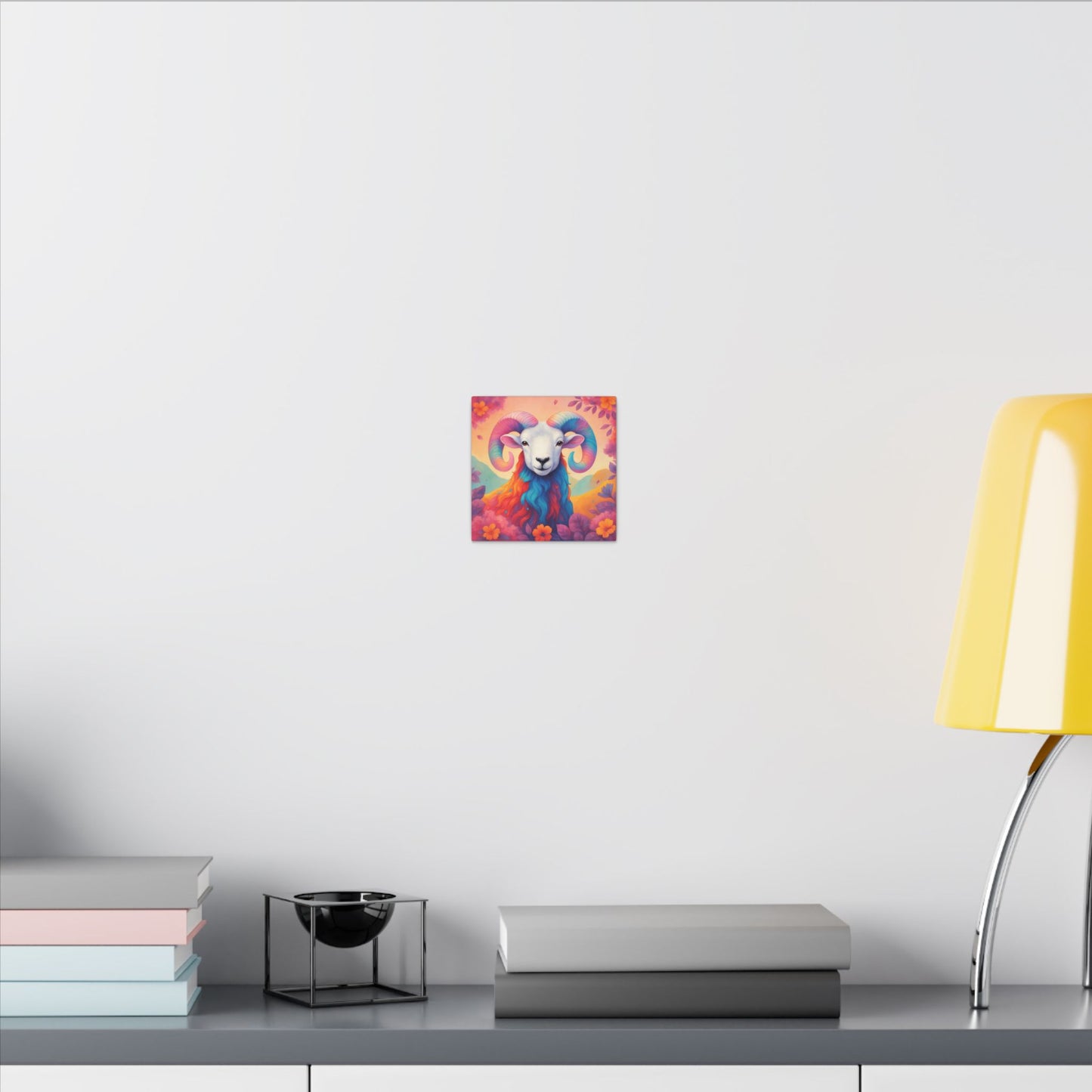 Rainbow Ram - Radiant Blossoms (Aries inspired) Wall Art