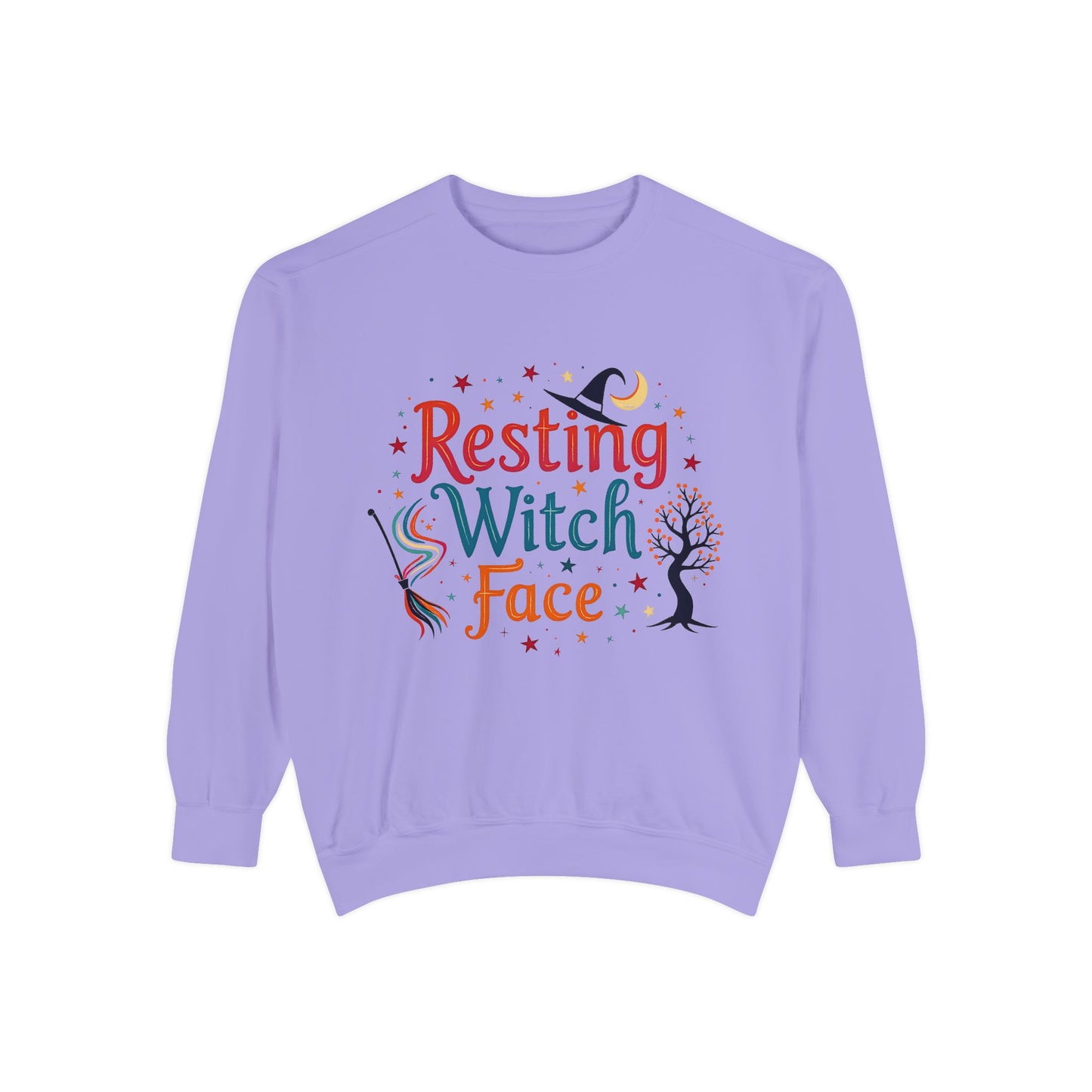 Resting Witch Face Sweatshirt – Retro Halloween Witch Pullover