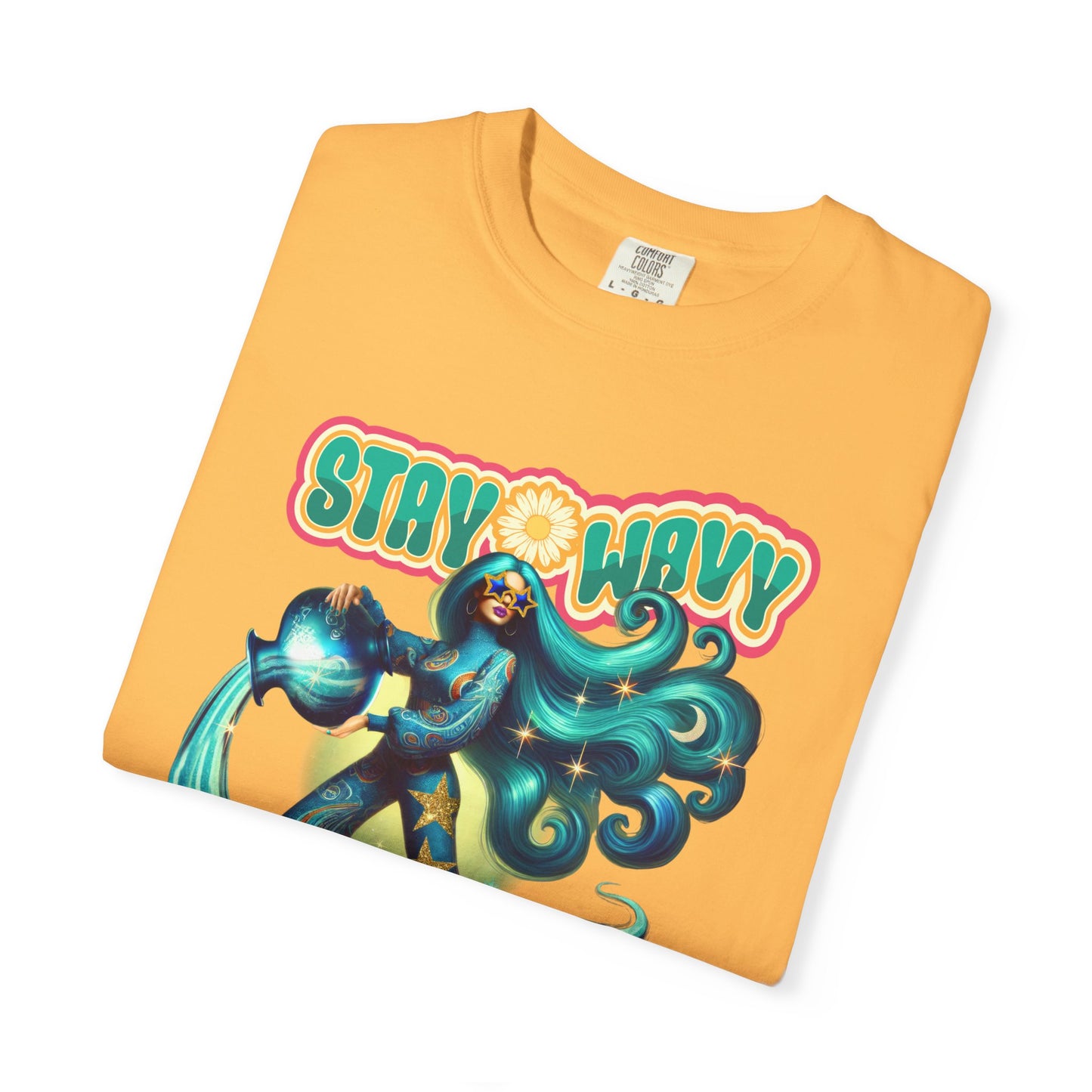Stay Wavy Aquarius – Retro Water Bearer Zodiac Tee